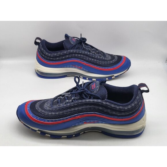 Nike Air Max 97 QS USA Shoes Mens Size 11.5 Blue Red White CD7791-400 Stars Mesh - Picture 5 of 11